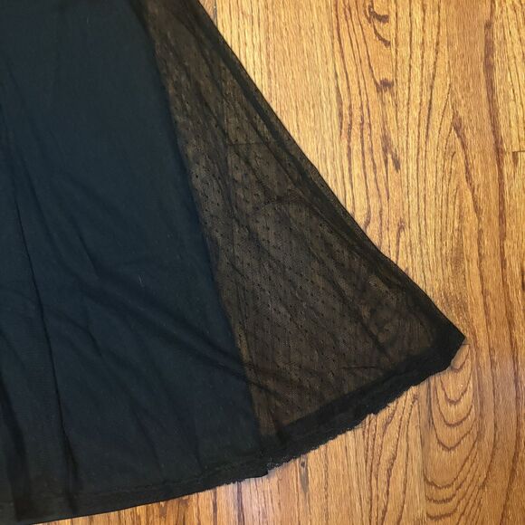 REQUIREMENTS Black Sheer Midi Skirt XL NWT Elastic Waist Lined - Picture 4 of 4